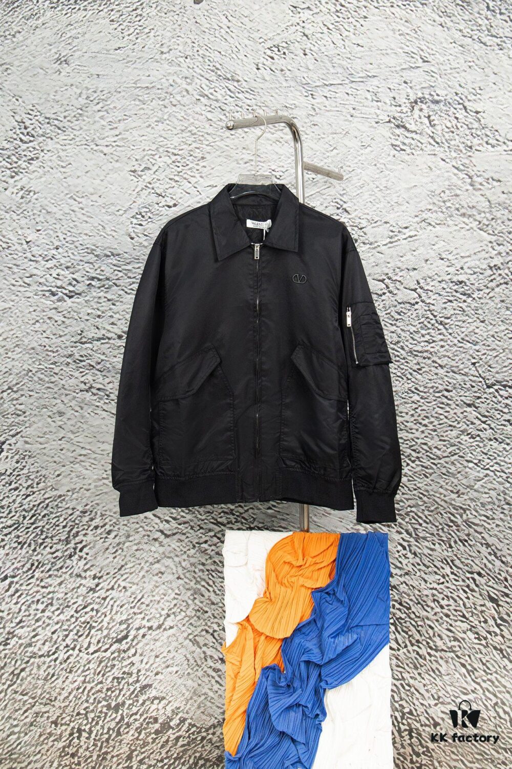 6931a468ccd8ab3d7af98b52 VALENTINO GARAVANI VLogo Signature Men's Bomber Pilot Jacket with Relaxed Shoulder and Tailored Short Fit
