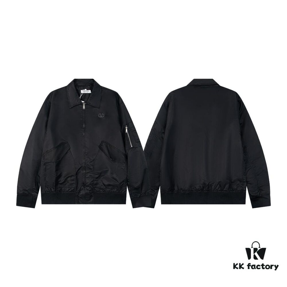 6931a468ccd8ab3d7af98b5c VALENTINO GARAVANI VLogo Signature Men's Bomber Jacket - Pilot Style with Drop Shoulder Design