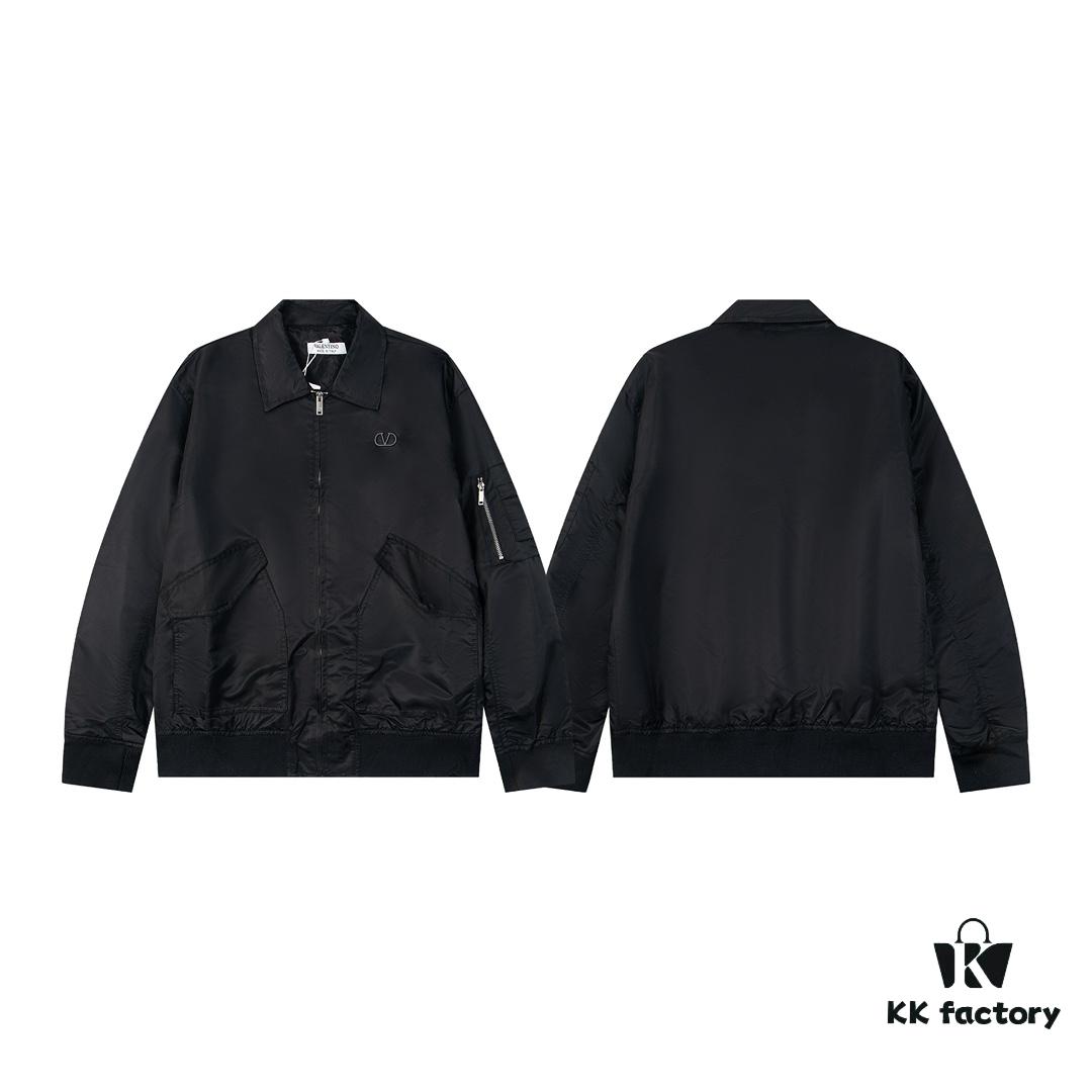 6931a468ccd8ab3d7af98b5c VALENTINO GARAVANI VLogo Signature Men's Bomber Jacket - Pilot Style with Drop Shoulder Design
