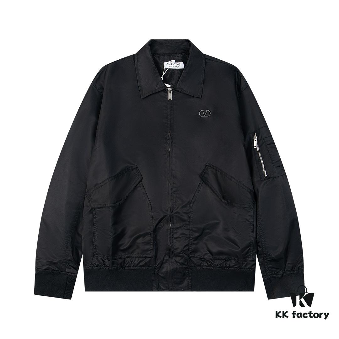 6931a468ccd8ab3d7af98b5d VALENTINO GARAVANI VLogo Signature Men's Bomber Jacket - Pilot Style with Drop Shoulder Design
