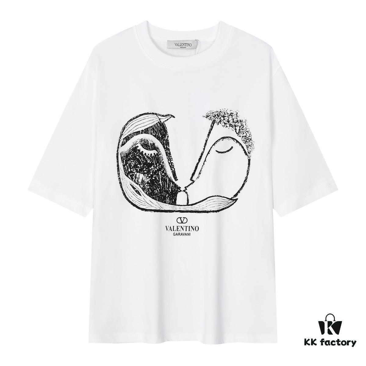 6931a46bccd8ab3d7af98b8d Valentino Inspired Classic Logo Artwork Solid Color Print T-Shirt, Premium Quality Fabric, Unisex Fashion Essential