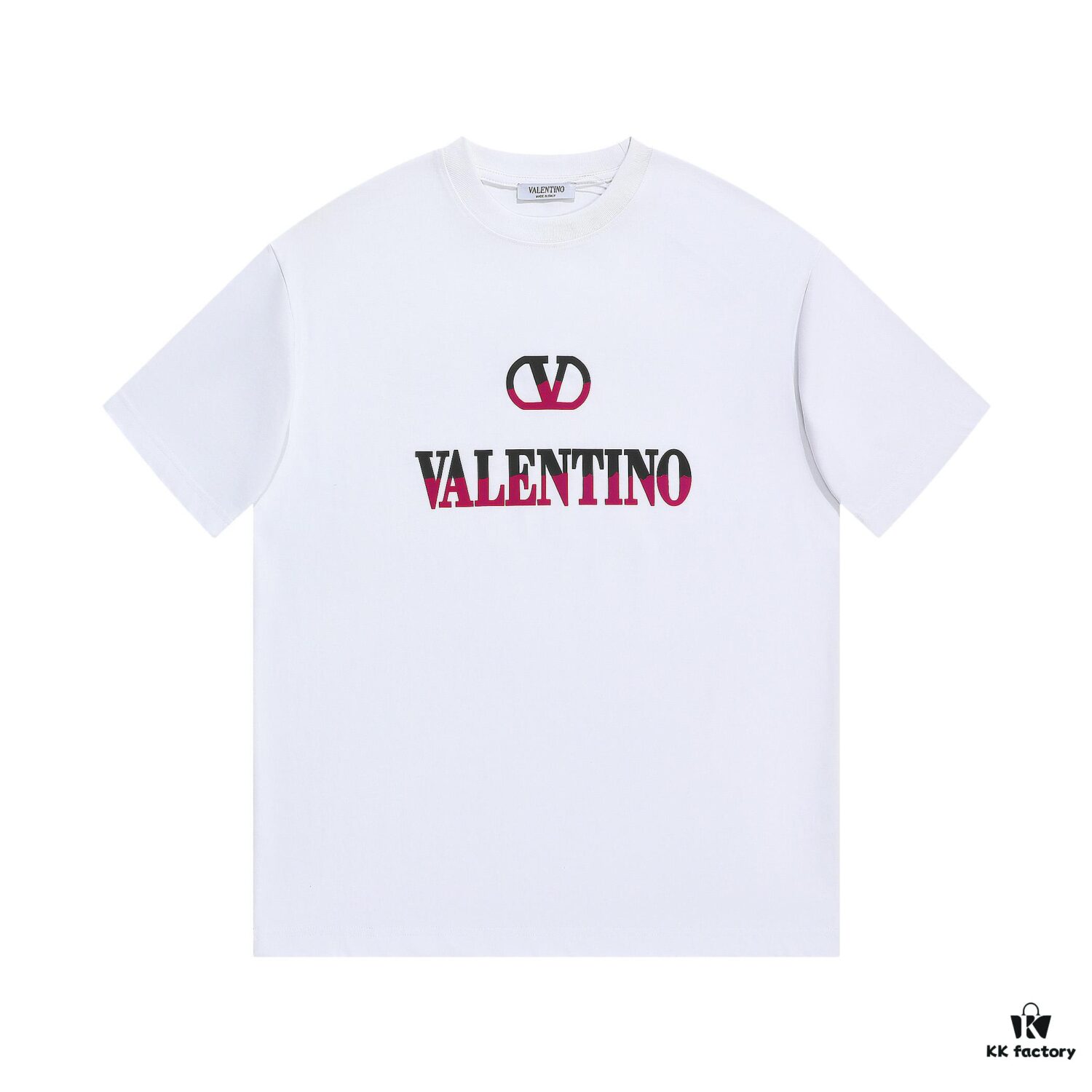 VALENTINO New 3D Thick Cotton T-Shirt with Flocked Print