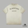 6931a473ccd8ab3d7af98c25 VAL*NTINO Huajia 25SS Spring Collection Flocked Letter Print Short Sleeve T-Shirt