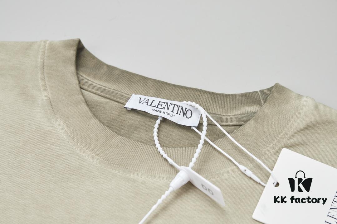 6931a473ccd8ab3d7af98c26 VAL*NTINO Huajia 25SS Spring Collection Flocked Letter Print Short Sleeve T-Shirt