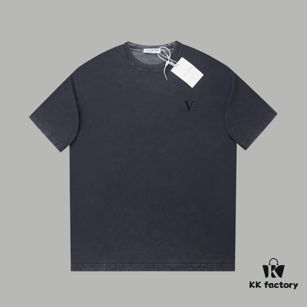 6931a474ccd8ab3d7af98c2d VALENTINO Home 25SS Spring Collection New Arrival Flocked Letter Print Short Sleeve T-Shirt