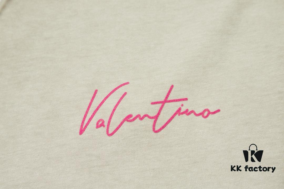 6931a475ccd8ab3d7af98c42 VALENTINO Home 25SS Spring Collection New Arrival Flocked Letter Print Short Sleeve T-Shirt