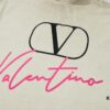 6931a475ccd8ab3d7af98c45 VALENTINO Home 25SS Spring Collection New Arrival Flocked Letter Print Short Sleeve T-Shirt