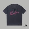 6931a475ccd8ab3d7af98c49 VAL*NTINO Huajia 25SS Spring Collection Flocked Letter Print Short Sleeve T-Shirt