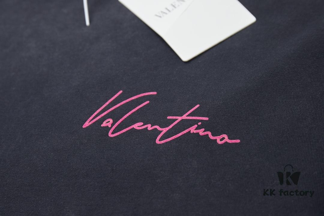 6931a475ccd8ab3d7af98c4b VAL*NTINO Huajia 25SS Spring Collection Flocked Letter Print Short Sleeve T-Shirt