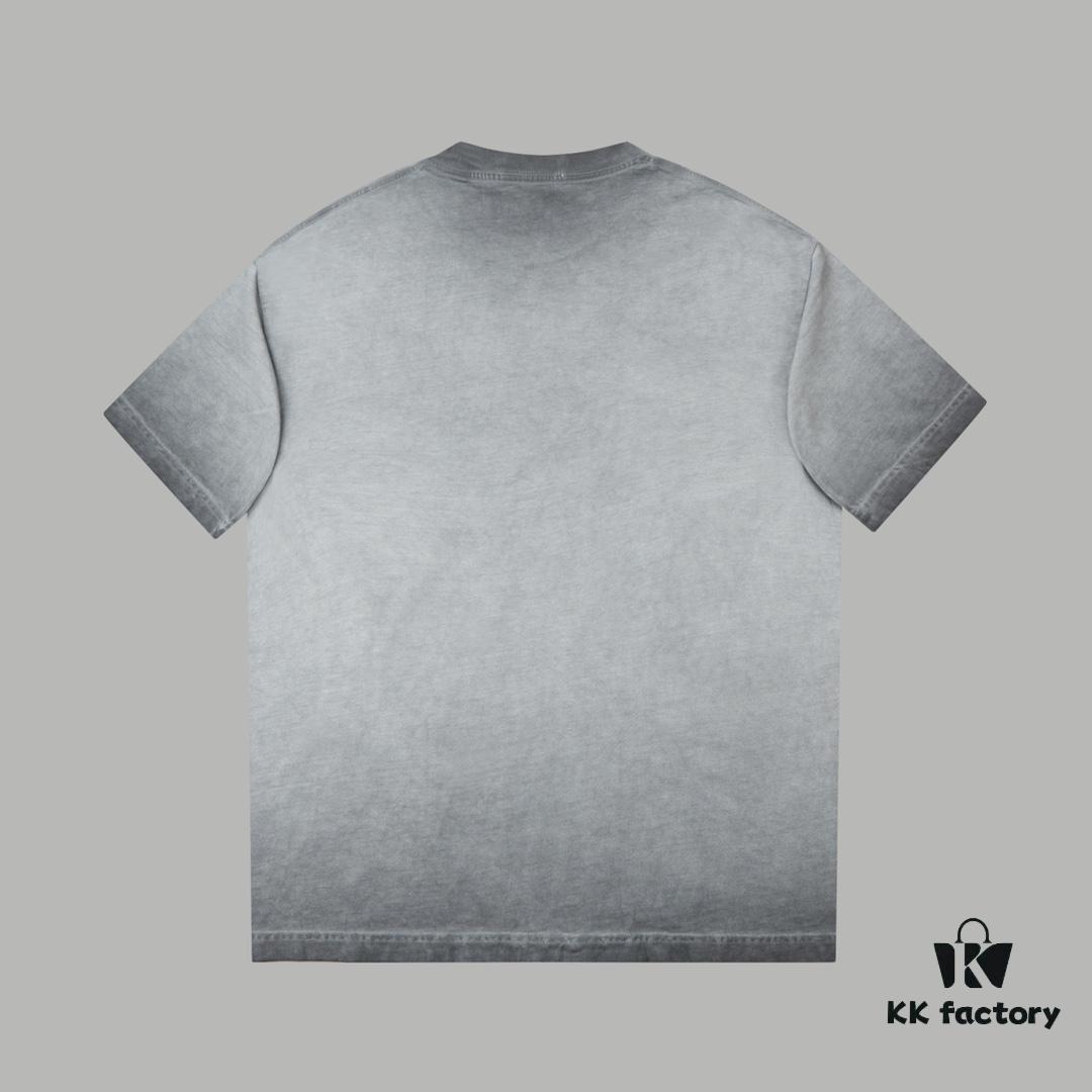 VAL*NTINO Hua Jia 25SS Spring Collection New Arrival Flocked Letter Print Short Sleeve T-Shirt
