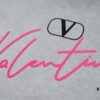VAL*NTINO Hua Jia 25SS Spring Collection New Arrival Flocked Letter Print Short Sleeve T-Shirt
