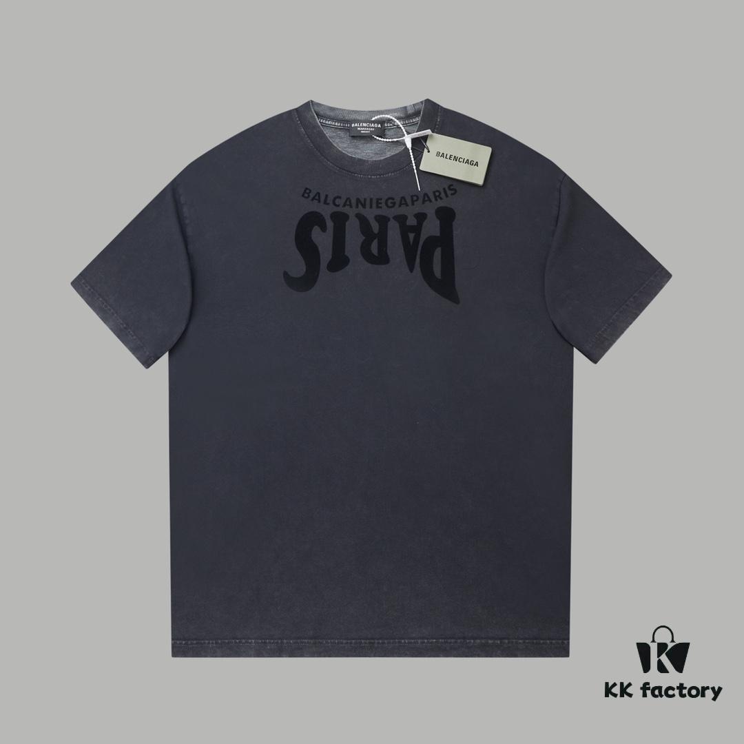 6931a477ccd8ab3d7af98c63 VAL'ENTINO Hua Jia 25SS Spring Collection Flocked Letter Print Short Sleeve T-Shirt