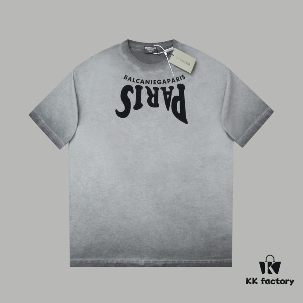 VAL*NTINO Huajia 25SS Spring Collection Flocked Letter Print Short Sleeve T-Shirt