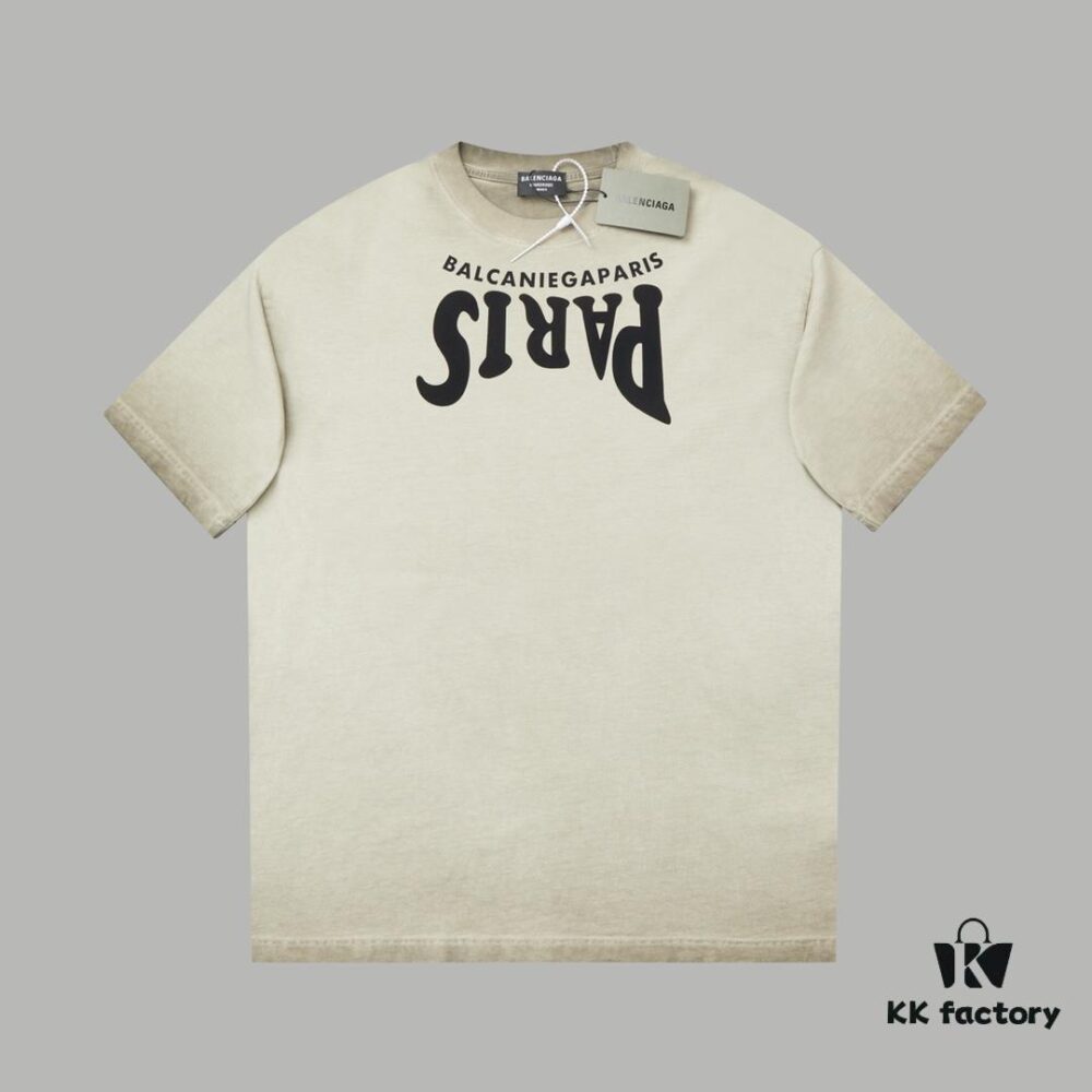 VAL*NTINO Hua Jia 25SS Spring Collection Flocked Letter Print Short Sleeve T-Shirt