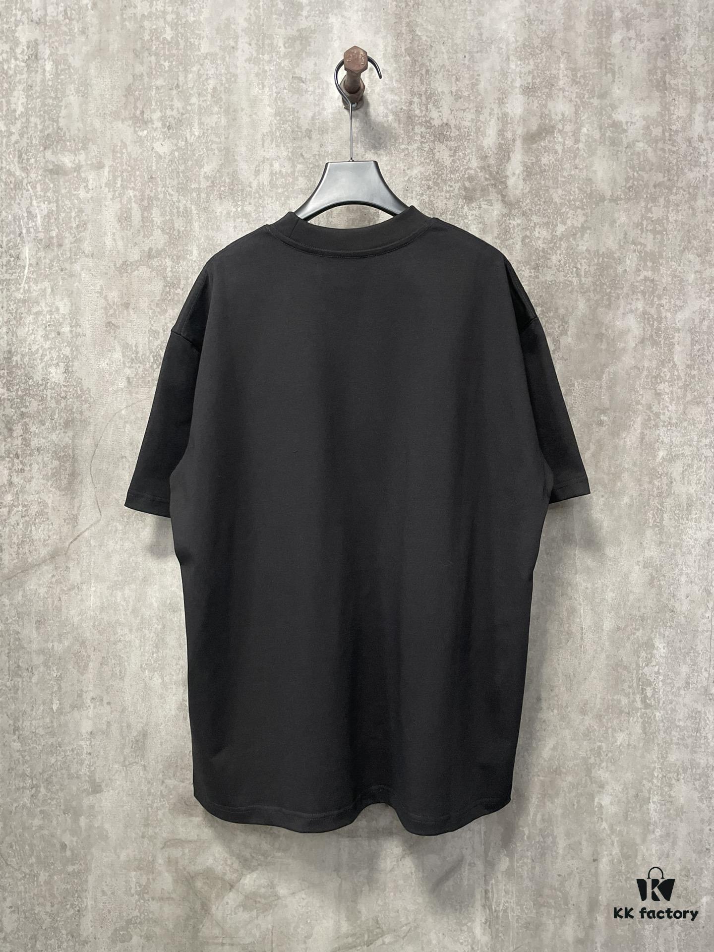 6931a478ccd8ab3d7af98c7f VALENTINO 24FW Pink Handwritten Text 3D Flocking Heavyweight Short Sleeve T-Shirt