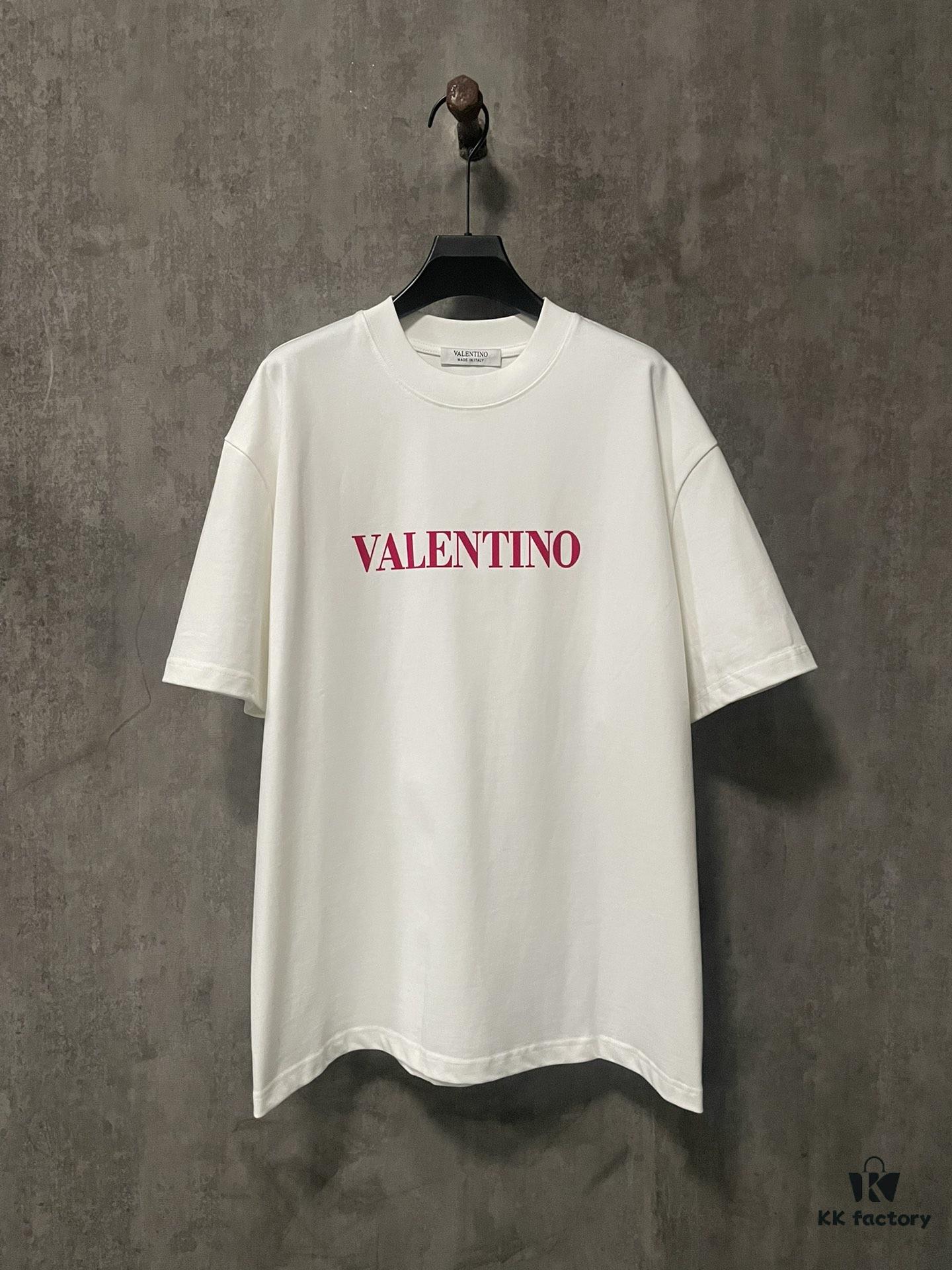 6931a479ccd8ab3d7af98c90 VALENTINO 24SS Latest Collection Flocked Logo Heavyweight Short Sleeve T-Shirt