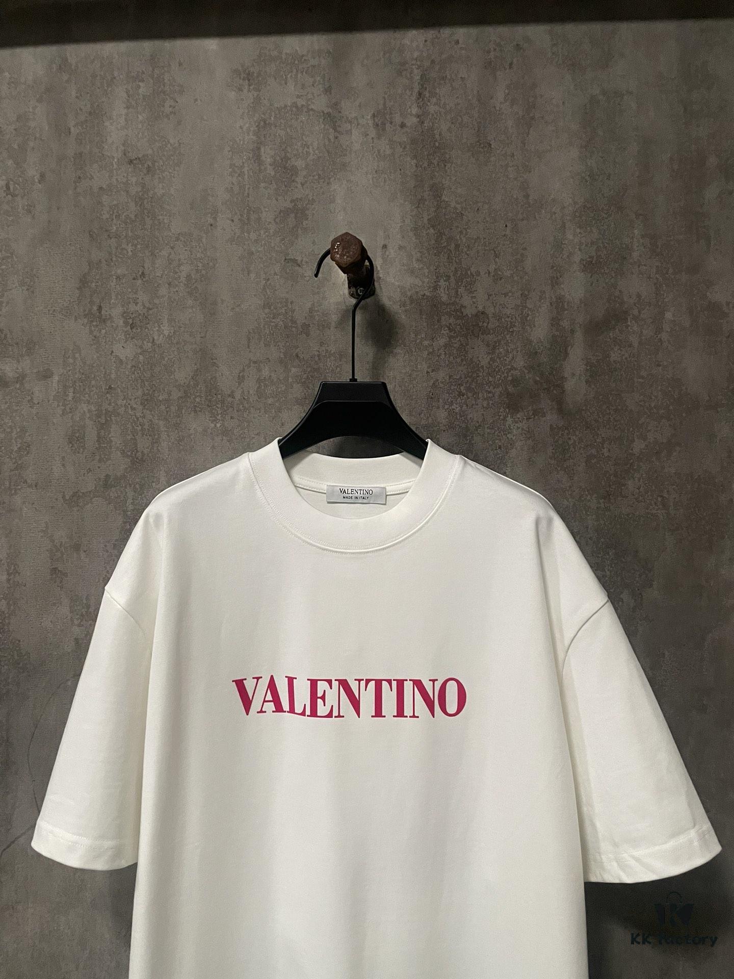 6931a479ccd8ab3d7af98c92 VALENTINO 24SS Latest Collection Flocked Logo Heavyweight Short Sleeve T-Shirt