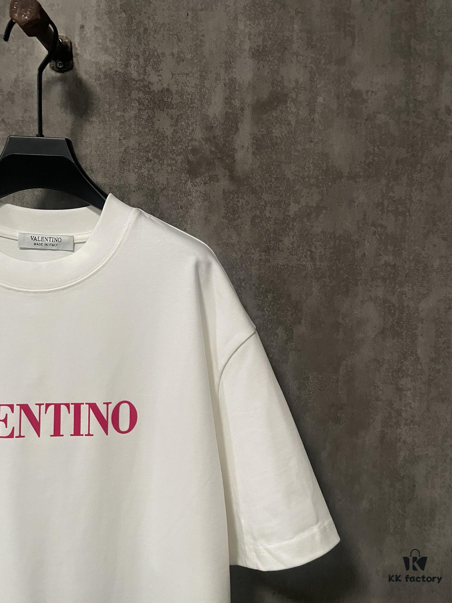 6931a479ccd8ab3d7af98c94 VALENTINO 24SS Latest Collection Flocked Logo Heavyweight Short Sleeve T-Shirt
