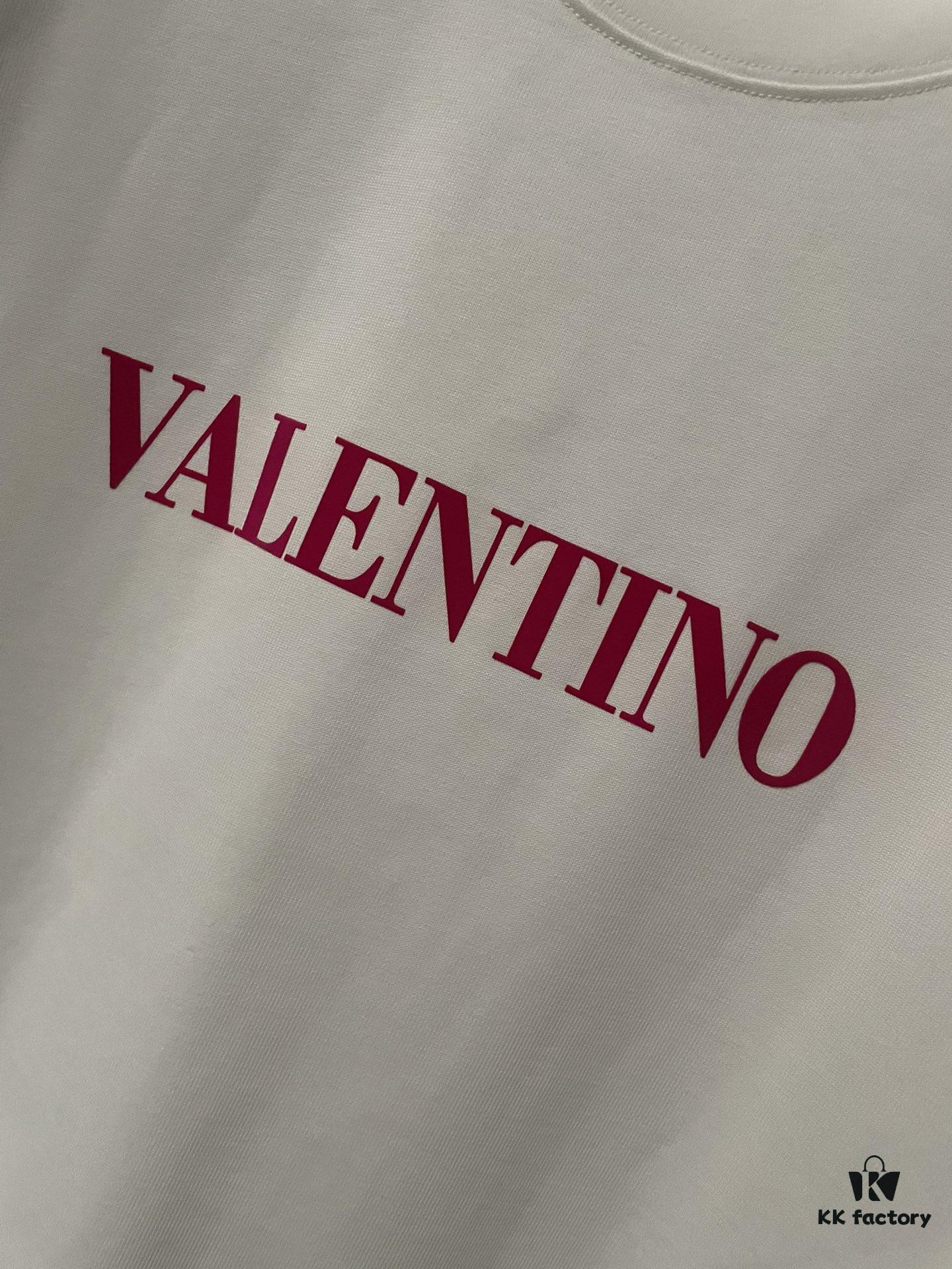 6931a479ccd8ab3d7af98c96 VALENTINO 24SS Latest Collection Flocked Logo Heavyweight Short Sleeve T-Shirt