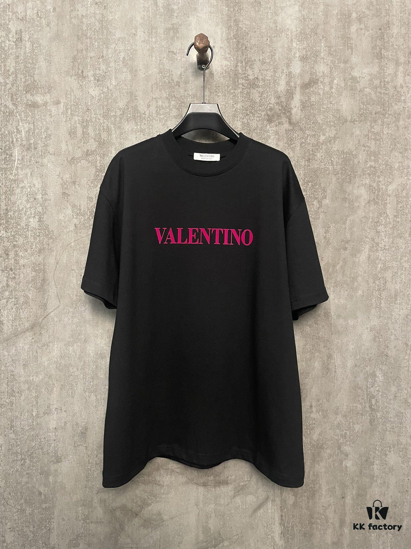 6931a479ccd8ab3d7af98c99 VALENTINO 24SS Latest Collection Flocked Logo Heavyweight Short Sleeve T-Shirt
