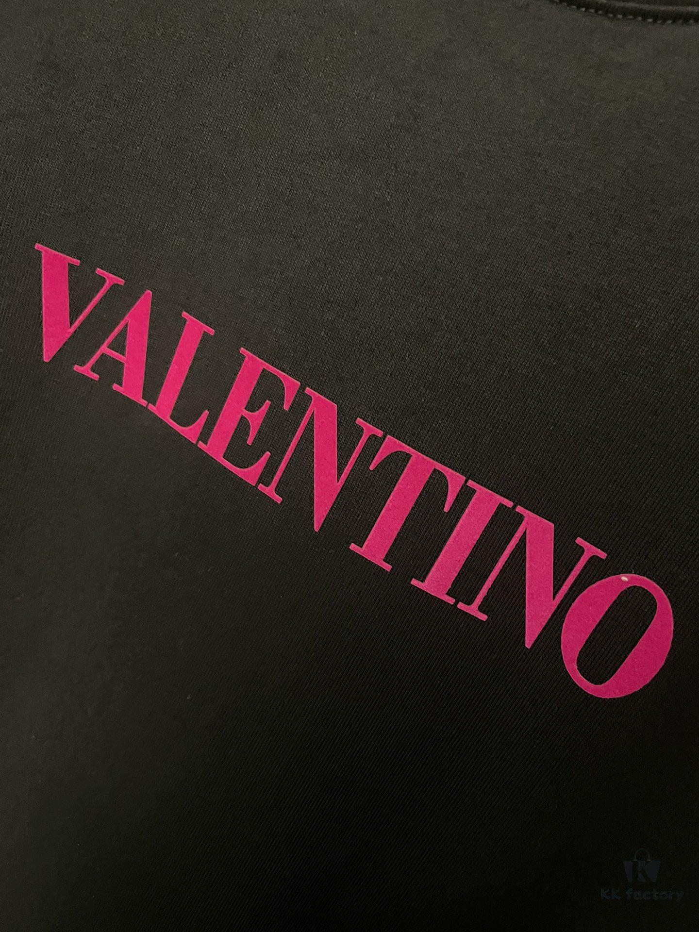 6931a47accd8ab3d7af98c9f VALENTINO 24SS Latest Collection Flocked Logo Heavyweight Short Sleeve T-Shirt