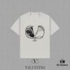 6931a47accd8ab3d7af98ca2 VALENTINO 2024FW Short Sleeve T-Shirt with Letter Logo Print, Premium 26s Double Yarn 300g Fabric, Heavyweight Cotton Blend, Custom Ribbed Trim Dyed-to-Match, Three Labels Included, Unisex Design