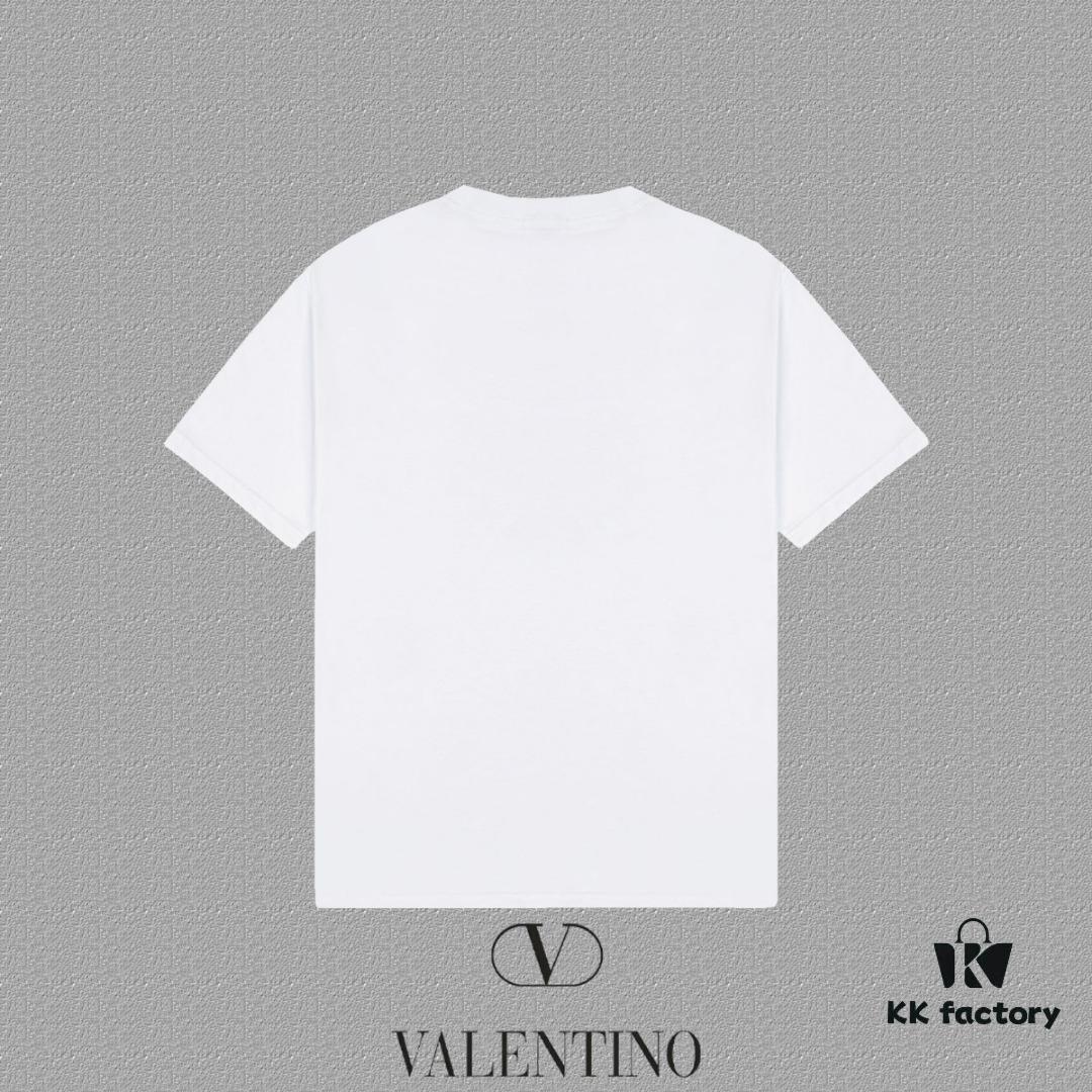 6931a47bccd8ab3d7af98cae VALENTINO Men's and Women's Short Sleeve T-Shirt 2024FW Letter Logo Print Premium 26s Double Yarn 300g Fabric Heavyweight Custom Ribbed Jersey Dyed-to-Match Trims Three Labels Included