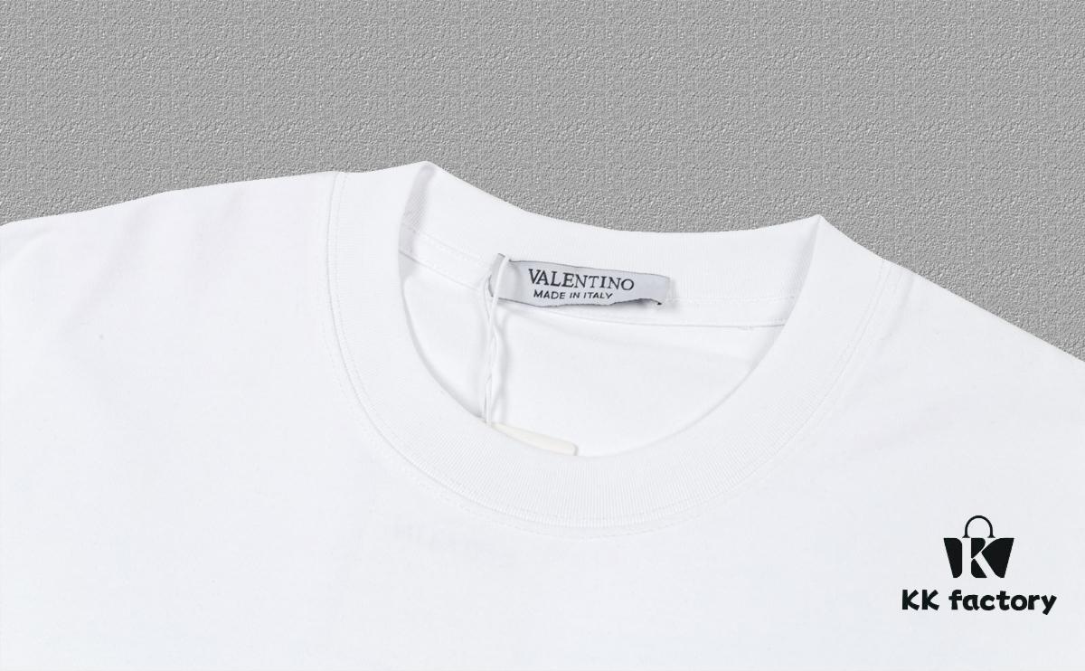 6931a47bccd8ab3d7af98cb1 VALENTINO Men's and Women's Short Sleeve T-Shirt 2024FW Letter Logo Print Premium 26s Double Yarn 300g Fabric Heavyweight Custom Ribbed Jersey Dyed-to-Match Trims Three Labels Included