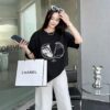 VALENTINO Men's and Women's Short Sleeve T-Shirt with Letter Logo Print, 2024FW Collection, Premium 26s Double Yarn 300g Fabric