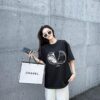 VALENTINO Men's and Women's Short Sleeve T-Shirt with Letter Logo Print, 2024FW Collection, Premium 26s Double Yarn 300g Fabric