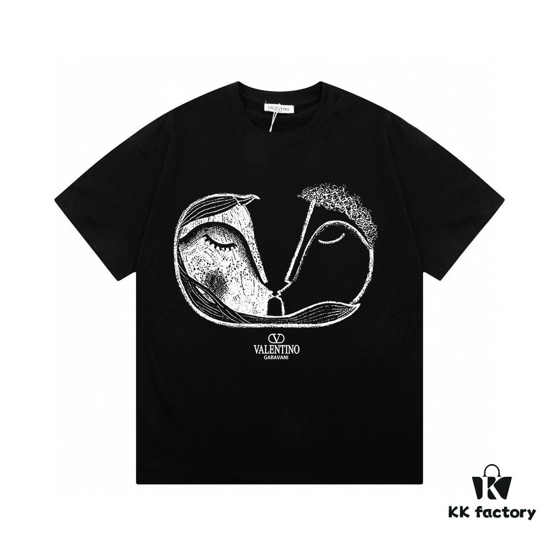 6931a482ccd8ab3d7af98d17 Valentino Unisex Casual Fashion Short-Sleeve T-Shirt with Logo Print