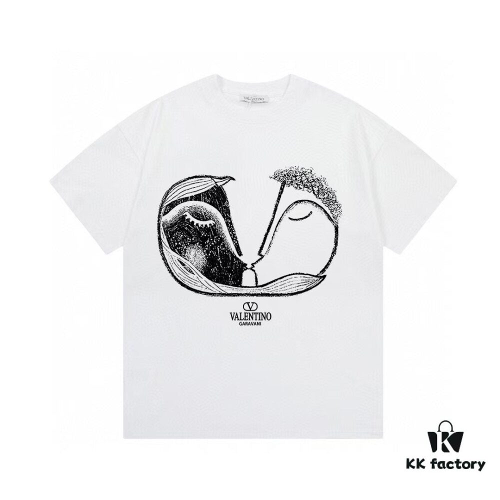 6931a483ccd8ab3d7af98d19 Valentino Unisex Fashion Short Sleeve T-Shirt with Logo Print