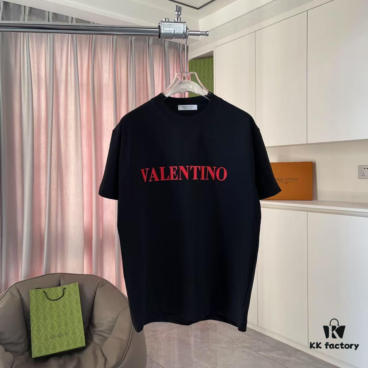 6931a483ccd8ab3d7af98d1a VALENTIN* Valentino 2025 Summer New Arrival Unisex Short Sleeve T-Shirt with Unique Letter Logo 3D Silicone Print Custom 300g Fabric