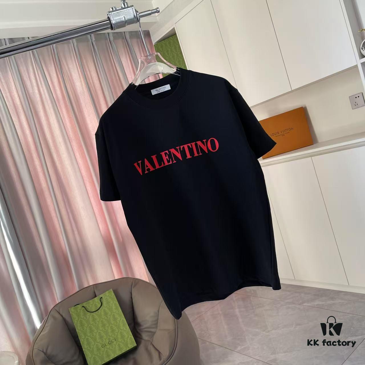 6931a483ccd8ab3d7af98d1b VALENTIN* Valentino 2025 Summer New Arrival Unisex Short Sleeve T-Shirt with Unique Letter Logo 3D Silicone Print Custom 300g Fabric
