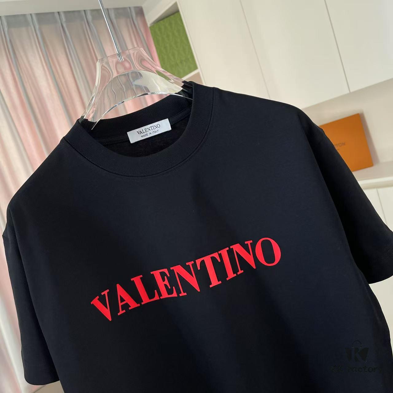6931a483ccd8ab3d7af98d1c VALENTIN* Valentino 2025 Summer New Arrival Unisex Short Sleeve T-Shirt with Unique Letter Logo 3D Silicone Print Custom 300g Fabric
