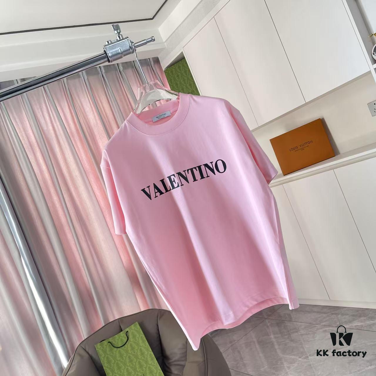 6931a484ccd8ab3d7af98d25 VALENTIN* Valentino 2025 Summer New Arrival Unisex Short Sleeve T-Shirt with Unique Letter Logo 3D Silicone Print on Custom 300g Fabric