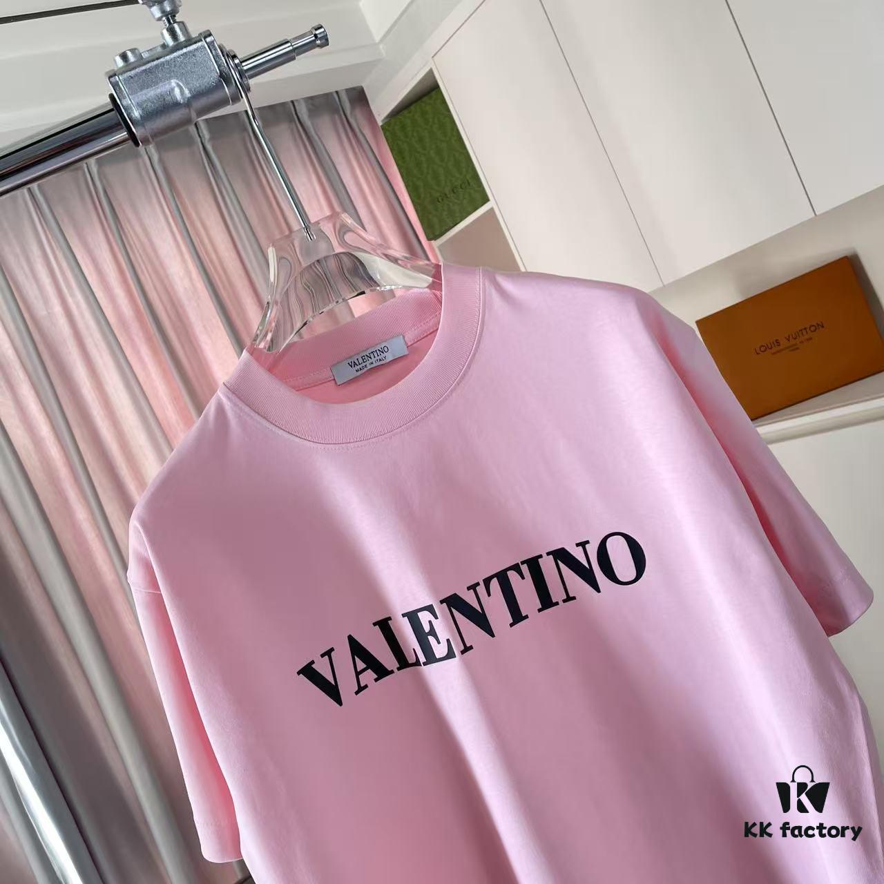 6931a484ccd8ab3d7af98d26 VALENTIN* Valentino 2025 Summer New Arrival Unisex Short Sleeve T-Shirt with Unique Letter Logo 3D Silicone Print on Custom 300g Fabric