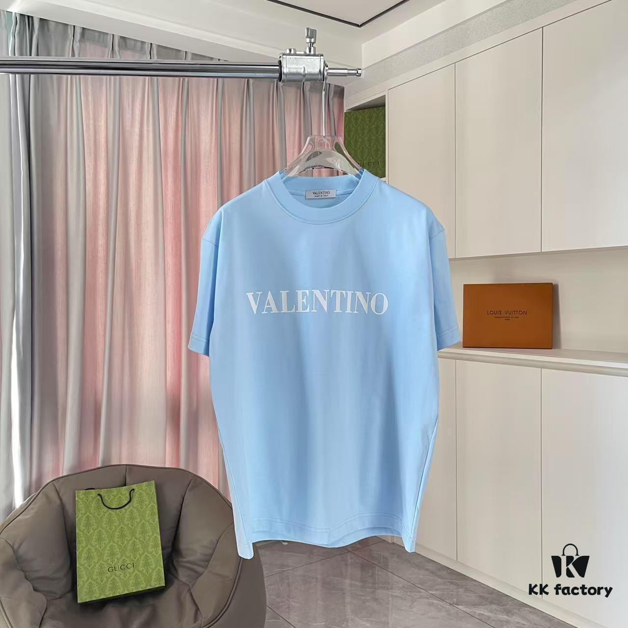 6931a485ccd8ab3d7af98d29 VALENTIN* Valentino 2025 Summer New Arrival Short-Sleeve T-Shirt with Unique Letter Logo 3D Silicone Print Unisex Design Premium 300g Custom Fabric