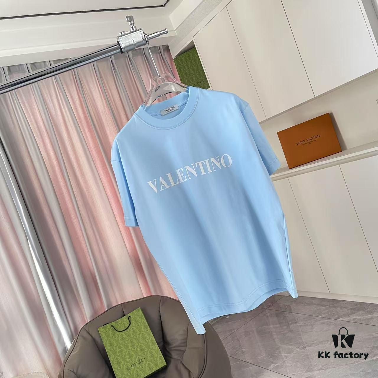 6931a485ccd8ab3d7af98d2a VALENTIN* Valentino 2025 Summer New Arrival Short-Sleeve T-Shirt with Unique Letter Logo 3D Silicone Print Unisex Design Premium 300g Custom Fabric