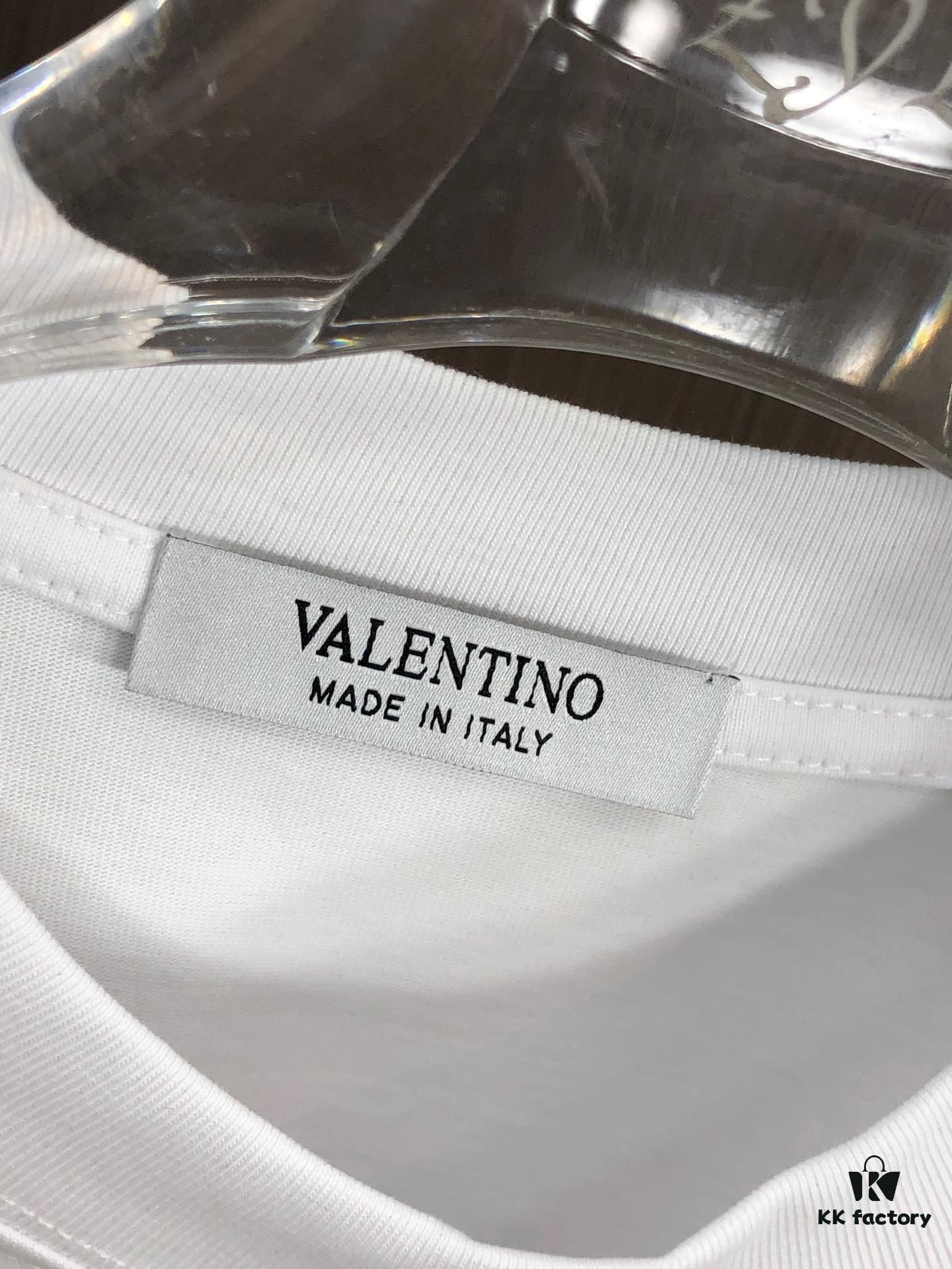 6931a488ccd8ab3d7af98d66 Valentino 2025 Spring/Summer New Arrival Round Neck Short Sleeve T-Shirt with Color-Lifted 3D Thick-Print Technology, Heavyweight 320g Double-Yarn Combed Cotton Fabric, Slightly Loose Unisex Fit