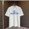 6931a488ccd8ab3d7af98d6a VALENTINO 2025 Spring Summer New Arrival Short Sleeve T-Shirt Heavyweight Cotton Flocked Logo