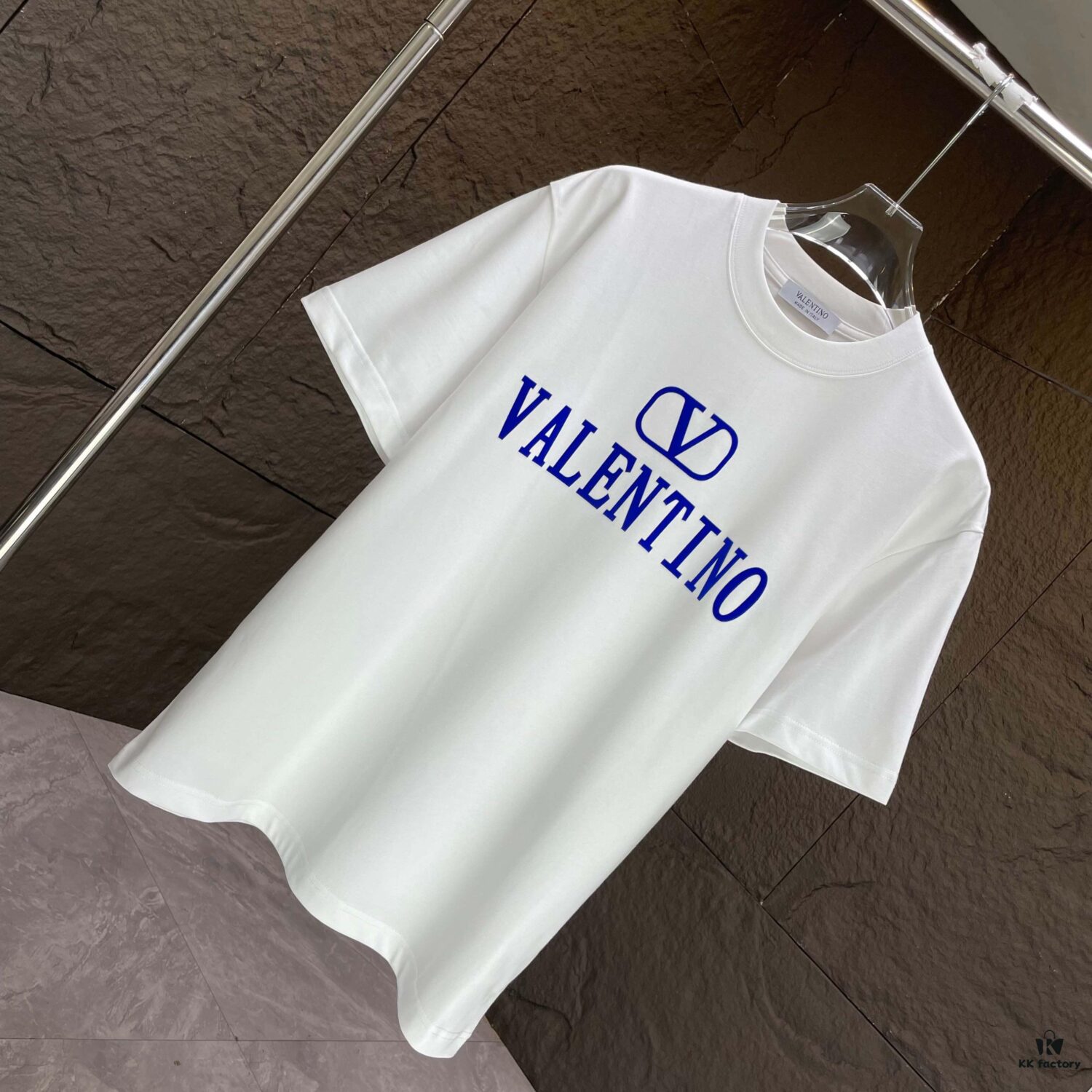 6931a488ccd8ab3d7af98d6b VALENTINO 2025 Spring Summer New Arrival Short Sleeve T-Shirt Heavyweight Cotton Flocked Logo