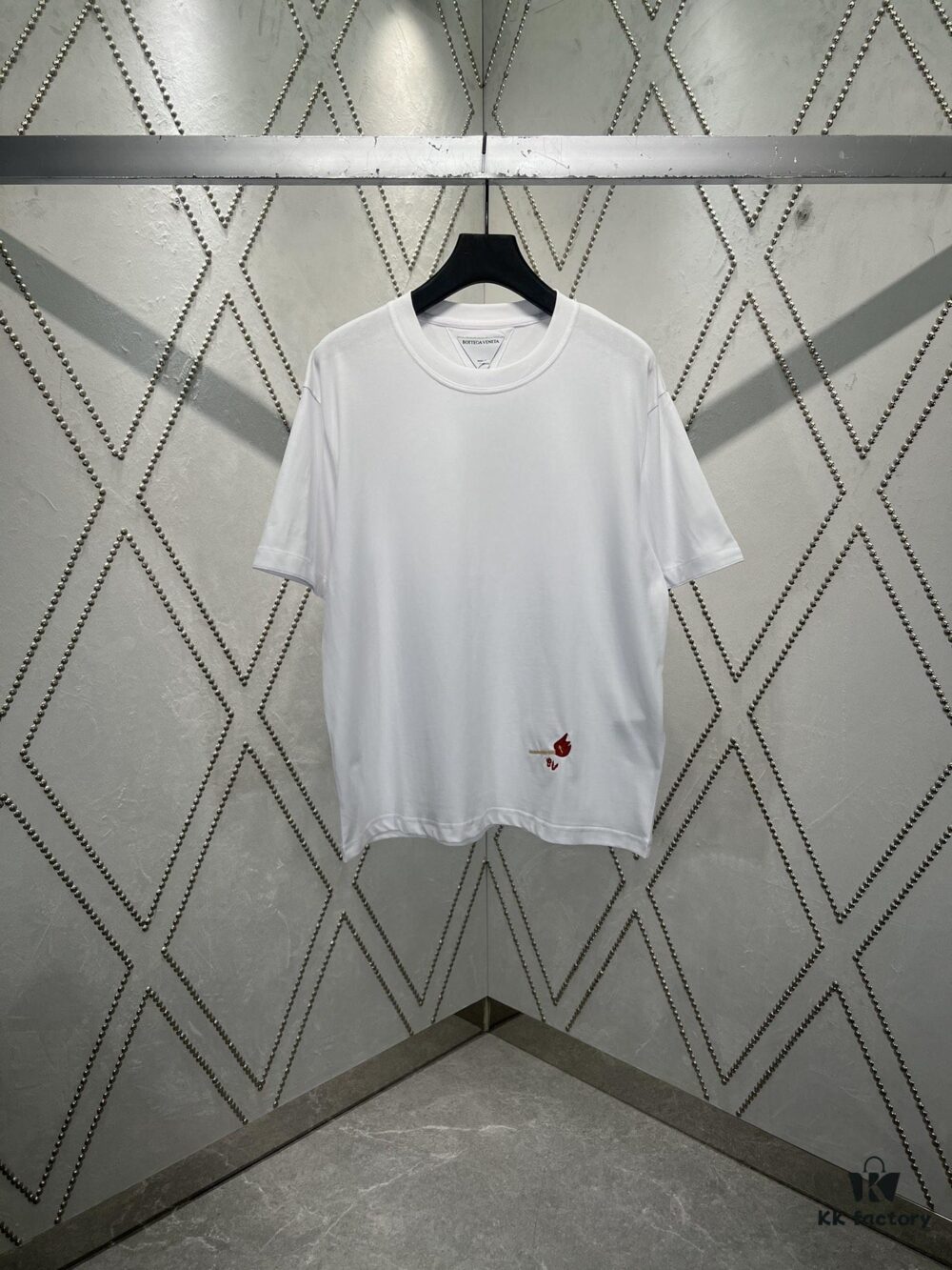 6931a48accd8ab3d7af98d8f BV 25SS New Arrival Round Neck Cotton Matchstick Short Sleeve T-Shirt with Embroidery! Unisex