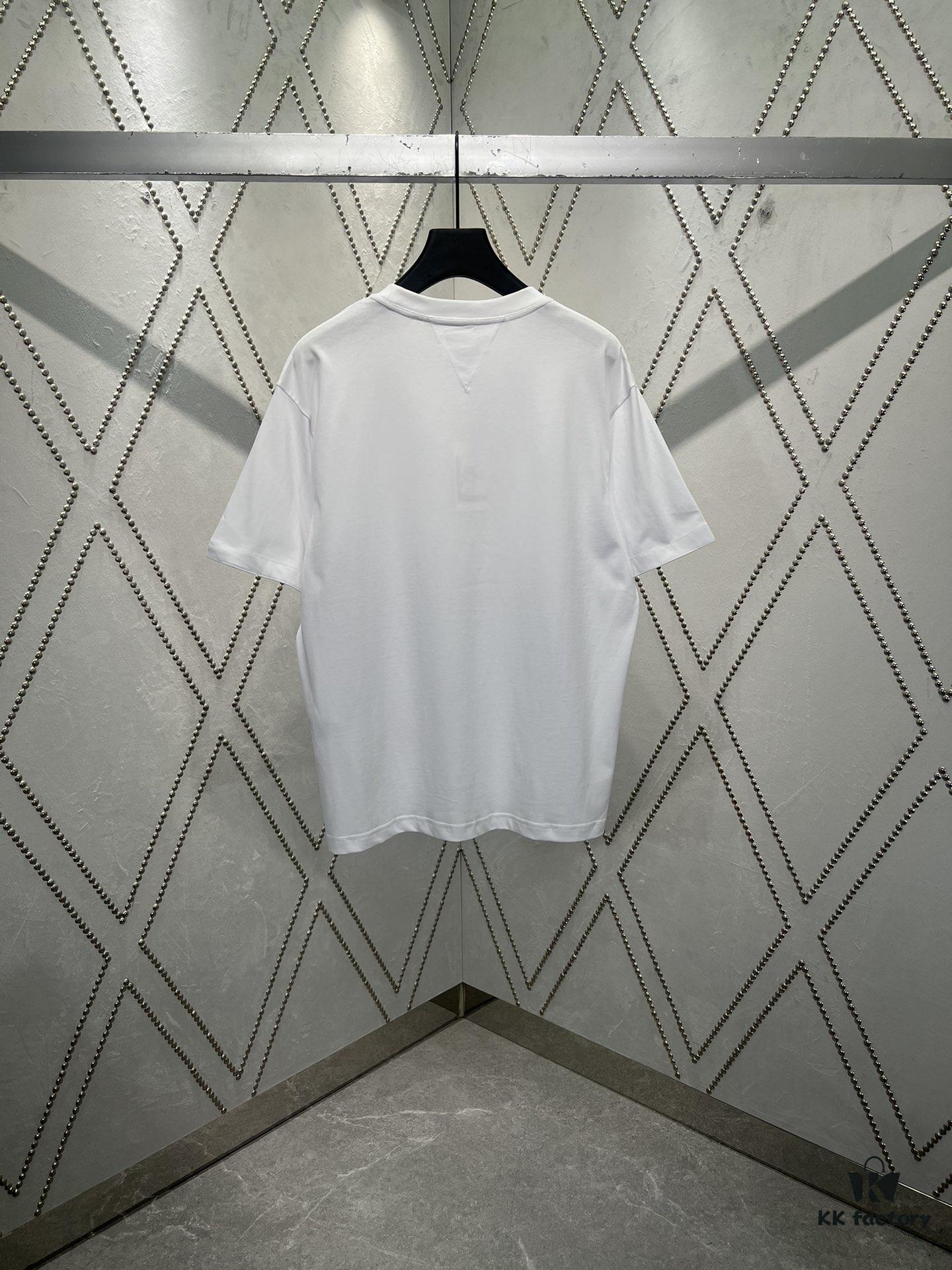 BV 25SS New Arrival Round Neck Cotton Matchstick Short Sleeve T-Shirt with Embroidery! Unisex