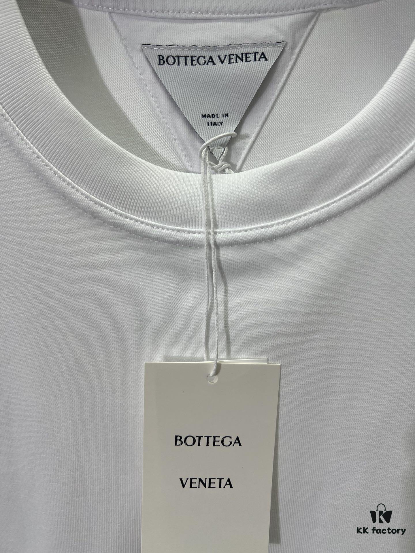 BV 25SS New Arrival Round Neck Cotton Matchstick Short Sleeve T-Shirt with Embroidery! Unisex