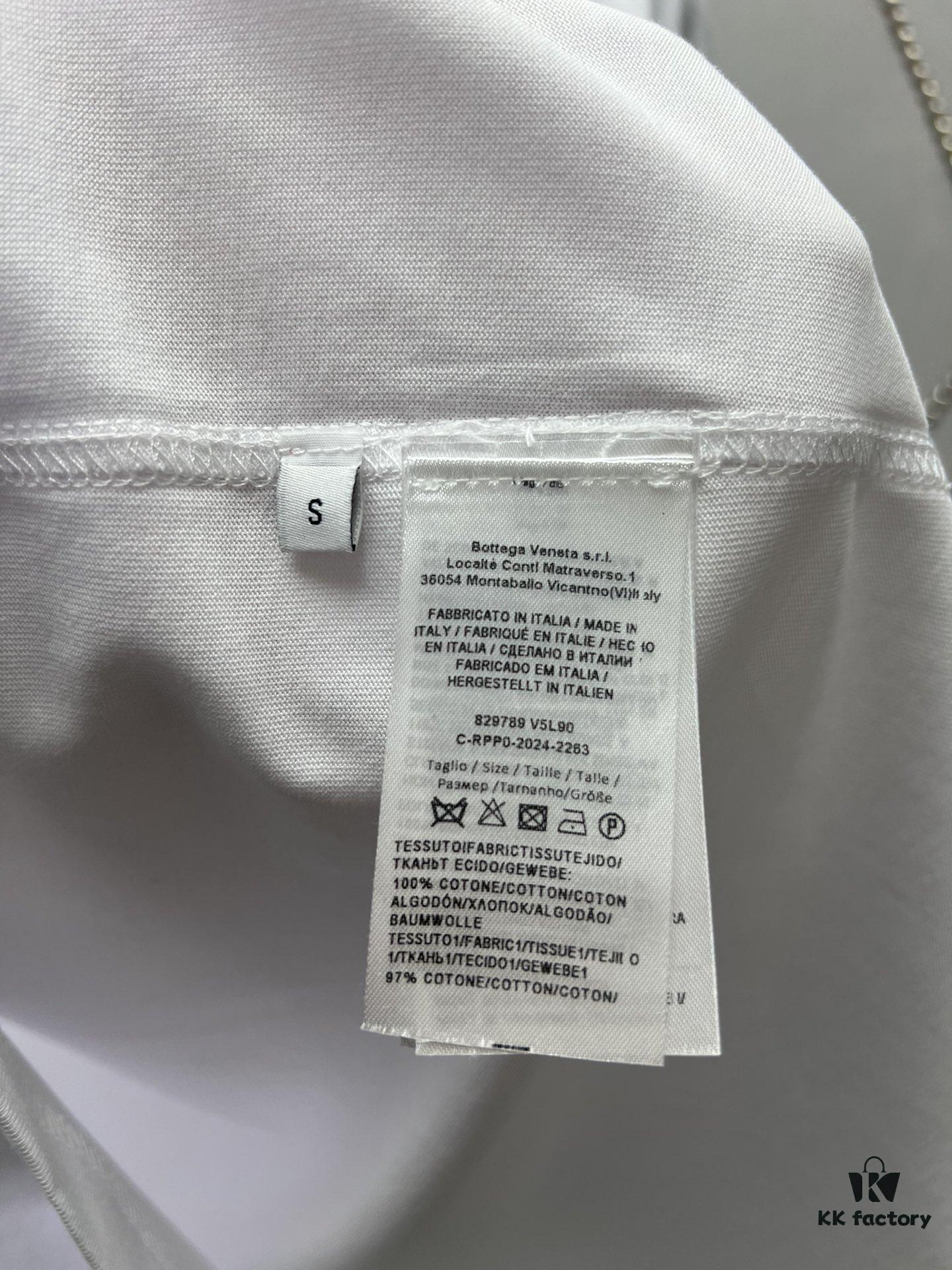 BV 25SS New Arrival Round Neck Cotton Matchstick Short Sleeve T-Shirt with Embroidery! Unisex