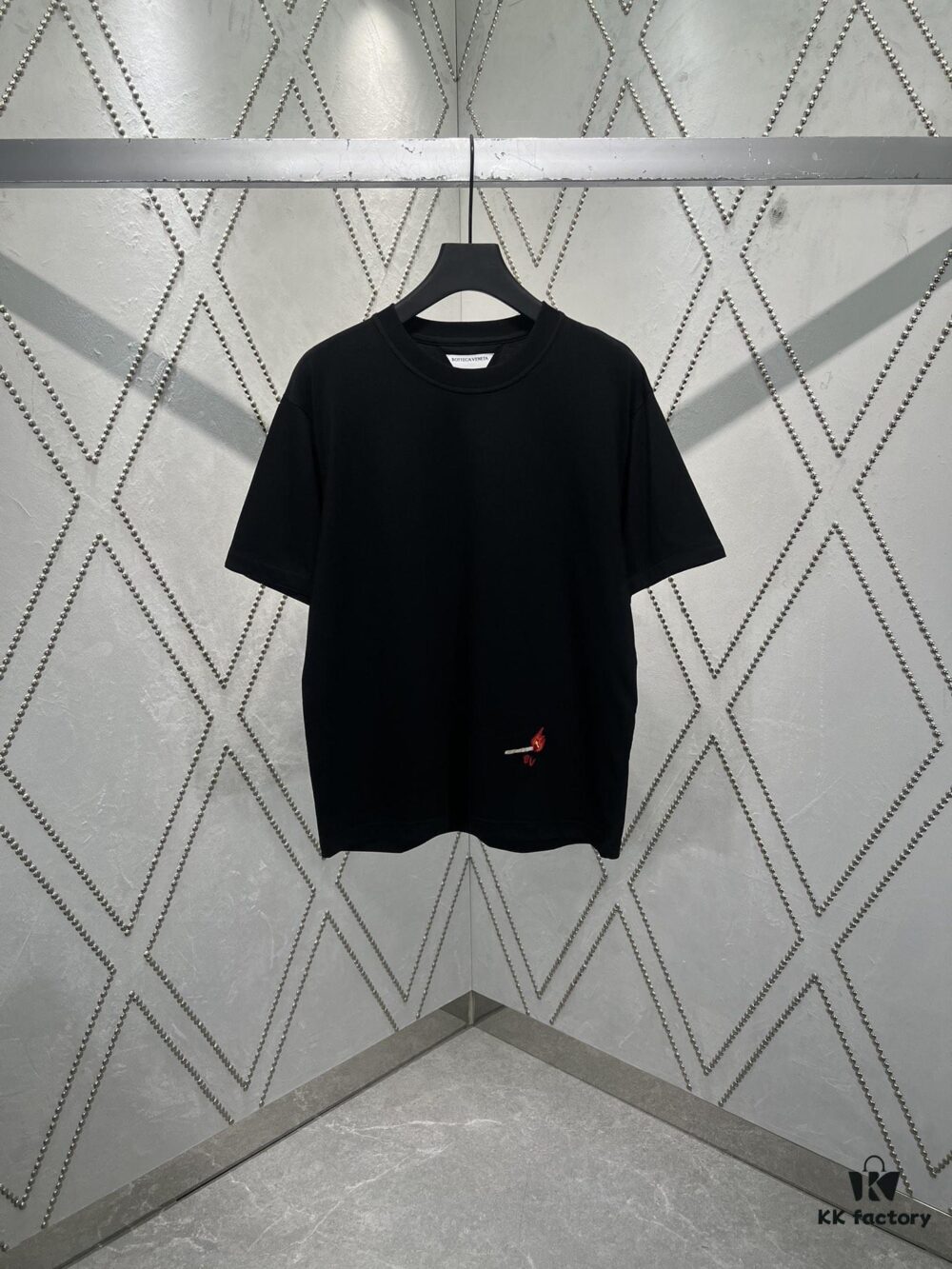6931a48bccd8ab3d7af98d98 BV 25SS New Arrival Round Neck Cotton Matchstick Short Sleeve T-Shirt with Embroidery! Unisex