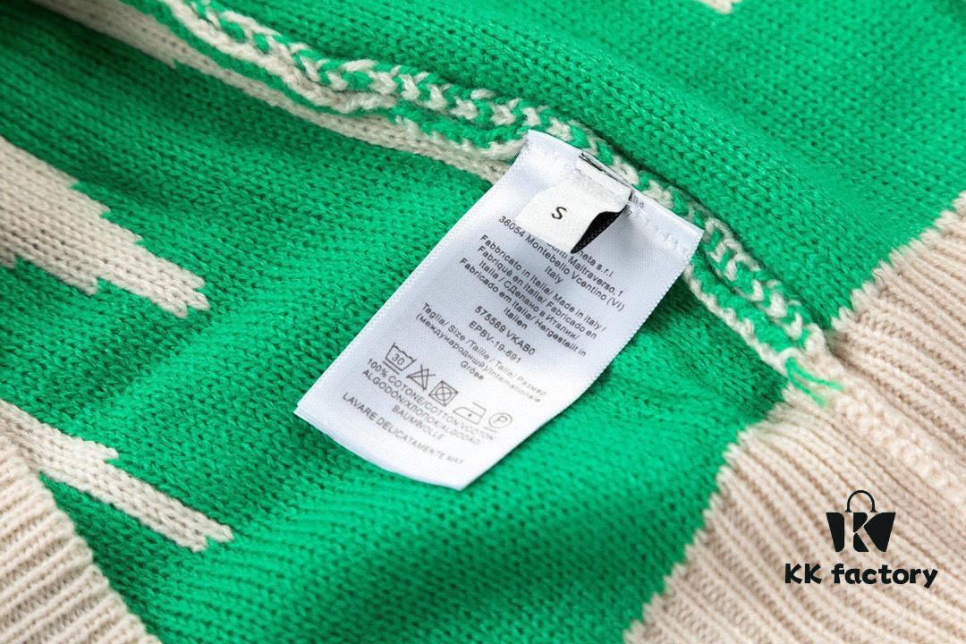 Bottega Veneta / BV 22SS Autumn-Winter New Round-Neck Wool Sweater, In-Store Exclusive Synchronized Release, Premium Quality with Tri-Color Panel Design