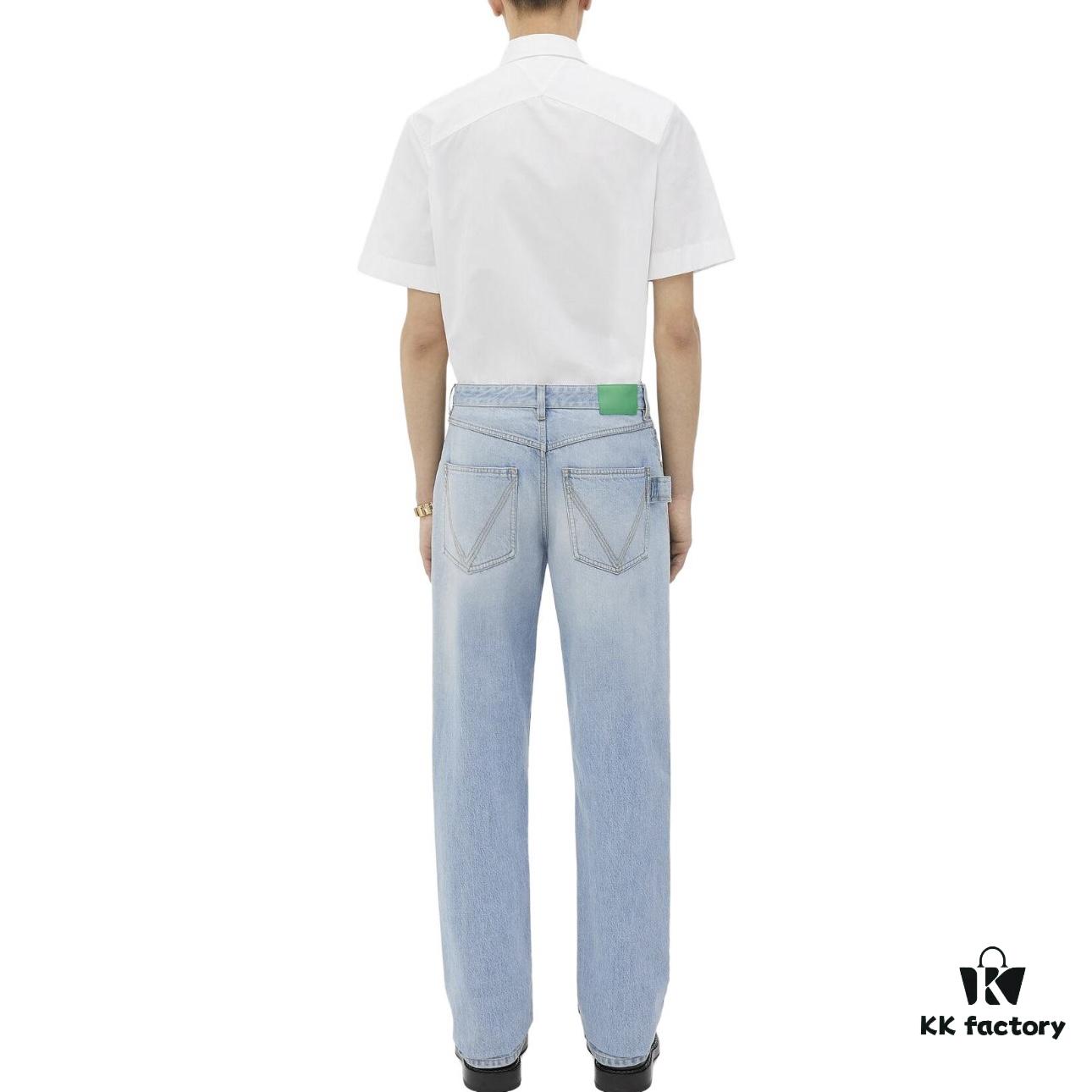 6931a495ccd8ab3d7af98e56 Bottega Veneta BV09 Unisex Mid-Rise Zippered Straight Jeans SS23 Solid Color Denim