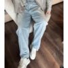 6931a495ccd8ab3d7af98e5b Bottega Veneta BV09 Unisex Mid-Rise Zippered Straight Jeans SS23 Solid Color Denim